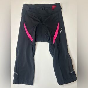 Santic women’s padded cycling shorts capri length black‎ pink size Large
